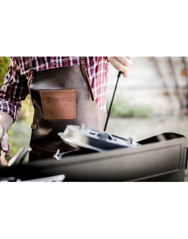 Odinė prijuostė Petromax Buff su kryžminiais nugaros diržais 2