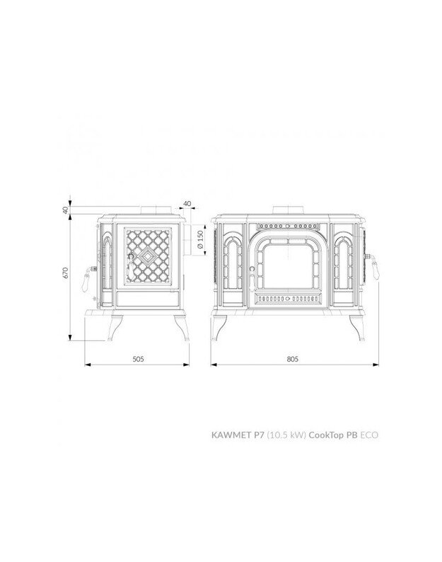 Ketaus krosnelė KAWMET P7 PB 10,5 kW su rinkėmis 8