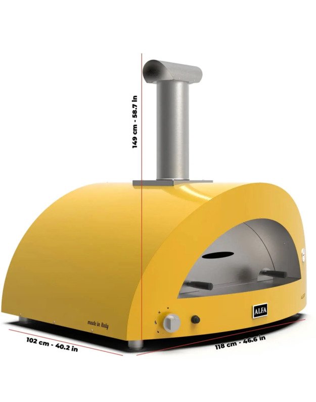 Hibridinė Picos Krosnis Alfa MODERNO 5 Pizze : Spalva - Fire Yellow