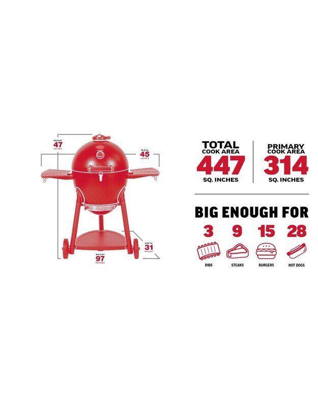 Anglinis lauko grilis Kamado Char-Griller Akorn 57cm