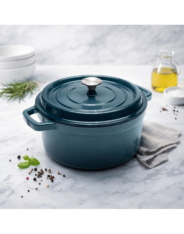 Emaliuotas ketaus puodas su dangčiu 5l GET RED