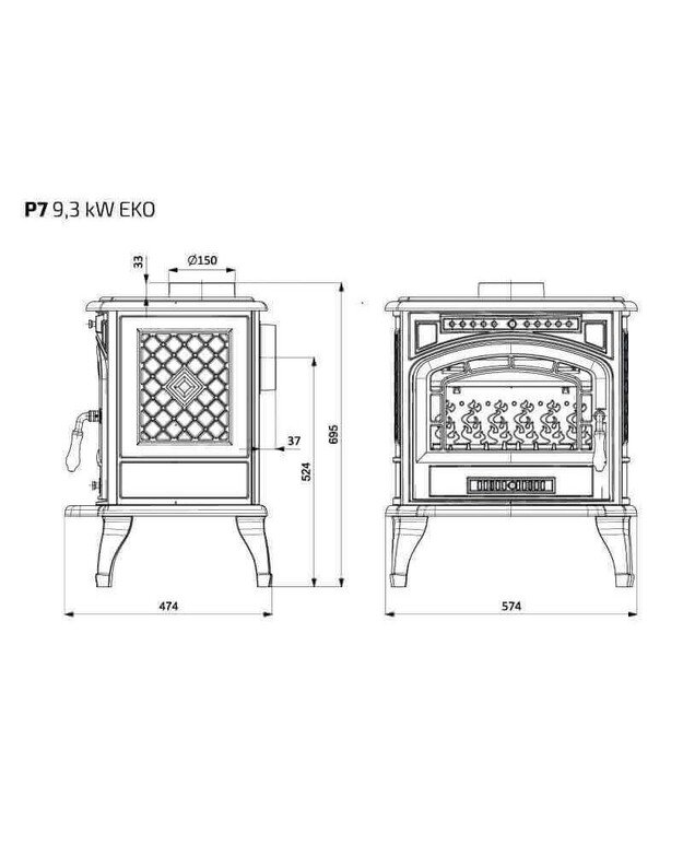 Ketaus krosnelė KAWMET P7 9.3kW ECO