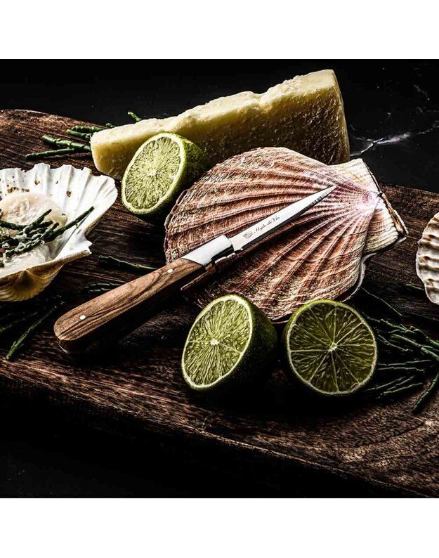 Austrių gliaudymo rinkinys Forged Oyster set Olive wood 4
