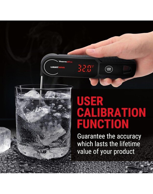 Momentinis mėsos termometras ypač greitas 1 sekundės nuskaitymo atsparus vandeniui ThermoPro TP622W