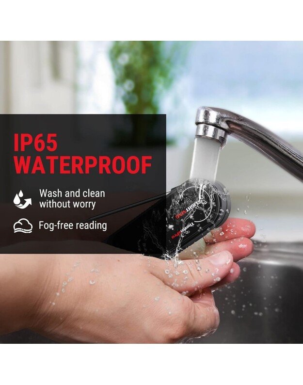 Momentinis mėsos termometras ypač greitas 1 sekundės nuskaitymo atsparus vandeniui ThermoPro TP622W