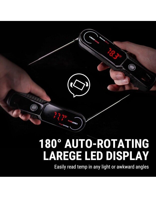 Momentinis mėsos termometras ypač greitas 1 sekundės nuskaitymo atsparus vandeniui ThermoPro TP622W