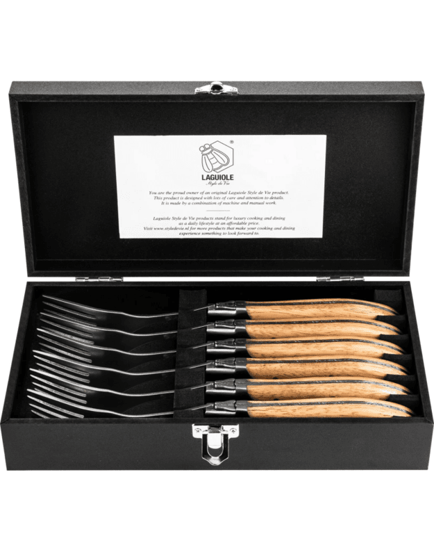 Steiko &scaron;akučių rinkinys &bdquo;Laguiole Luxury Line Oak Wood Stonewash&ldquo;, 6 vnt.