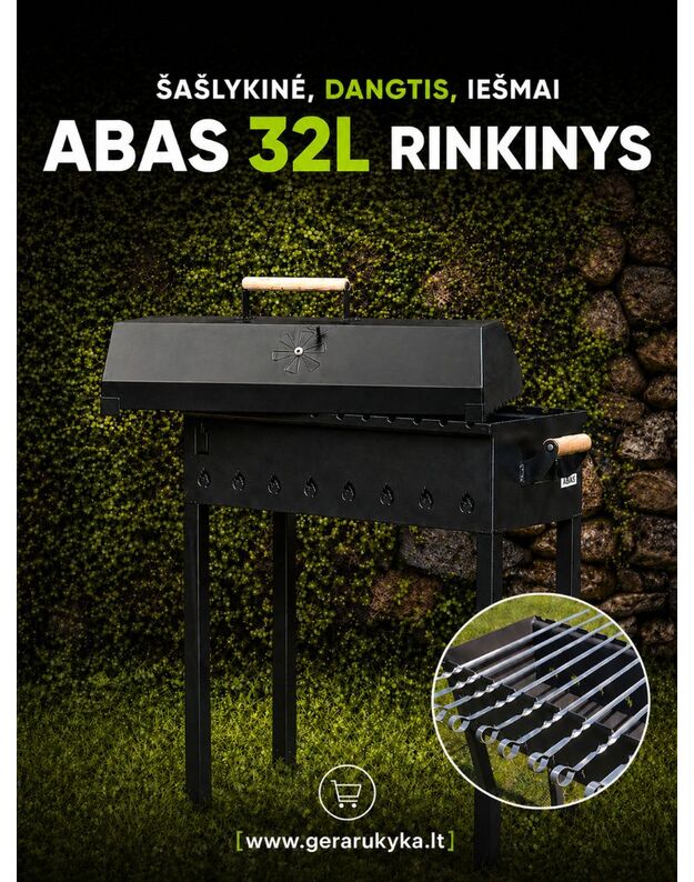 Šašlykinės ABAS 32L, dangčio ir iešmų rinkinys