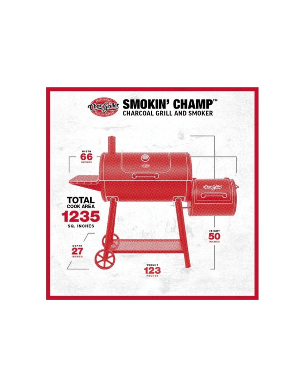 Lauko kepsninė-rūkykla Char-Griller Grand Champ Offset Smoker