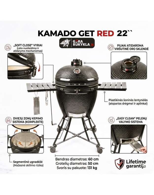 Kamado Get Red 22` (56cm)