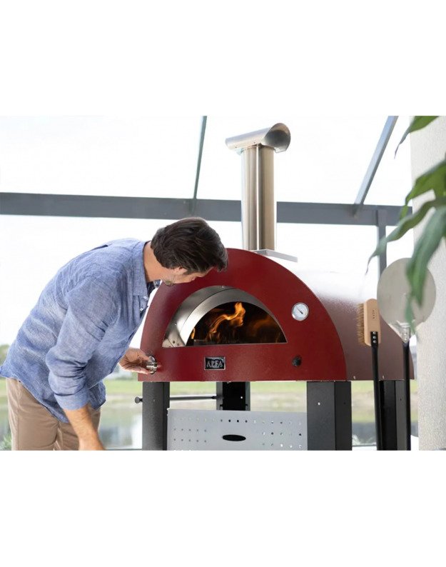 Malkinė Picos Krosnis Alfa - MODERNO 2 Pizze : Spalva - Antique Red
