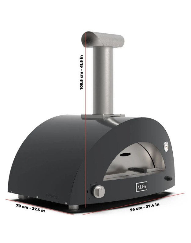 Malkinė Picos Krosnis Alfa - MODERNO 2 Pizze : Spalva - Antique Red