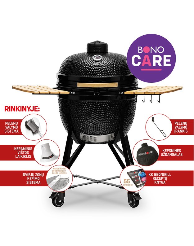 Kamado Bono LIMITED (juoda) 25"/ Ø64cm