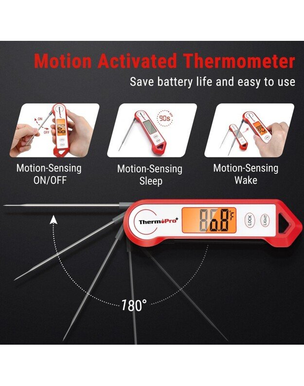 Momentinis atsparus vandeniui skaitmeninis maisto termometras ThermoPro TP19HW