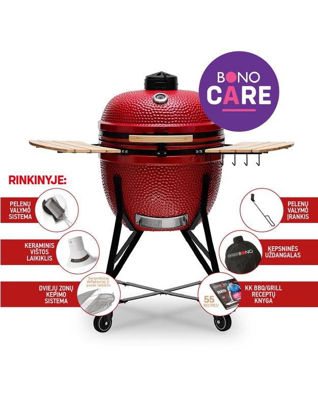 Kamado Bono LIMITED (raudona) 25"/ Ø64cm