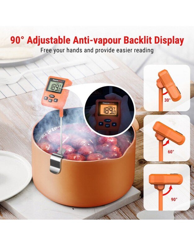 Skaitmeninis aliejaus ir saldainių termometras su zondu ThermoPro TP511