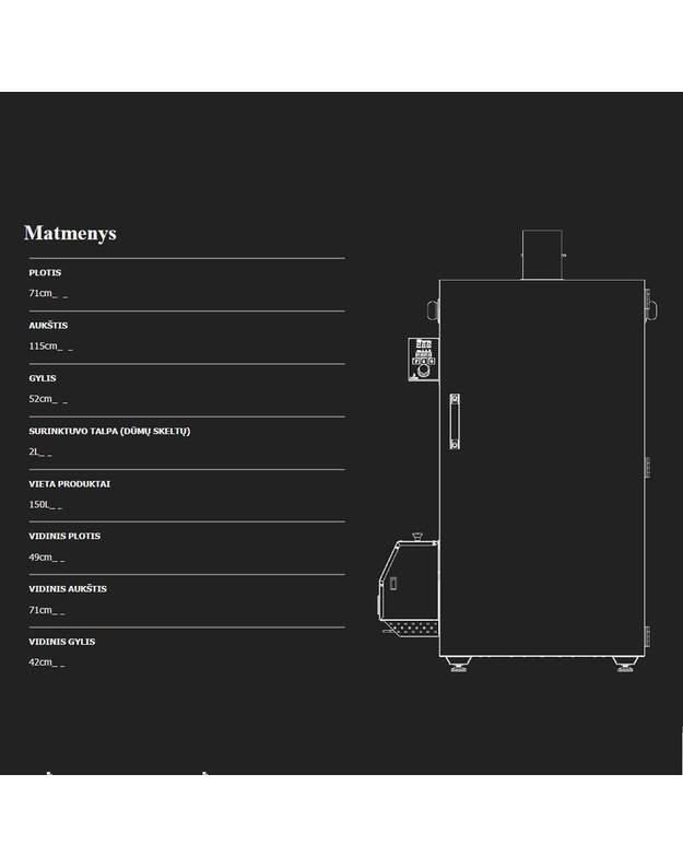 Rūkykla Borniak 150L wifi BBDSW-150 INOX nerūdijančio plieno+BBQ 