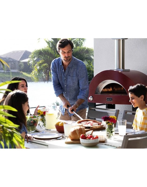 Malkinė Picos Krosnis Alfa - MODERNO 3 Pizze : Spalva - Antique Red