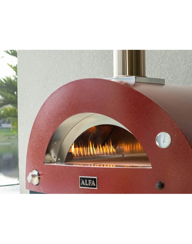 Malkinė Picos Krosnis Alfa - MODERNO 3 Pizze : Spalva - Antique Red