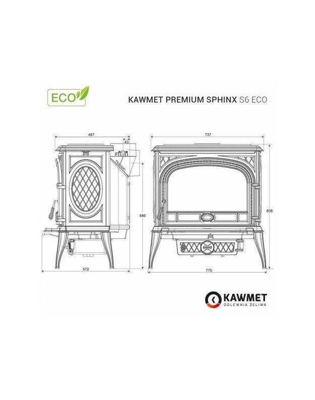 Ketaus krosnelė KAWMET Premium SPHINX S6 ECO