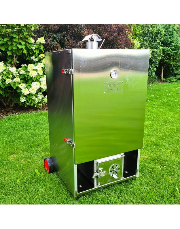 Rūkykla su ratukais ROYAL GRILL 200L INOX nerūd. plieno+DOVANOS