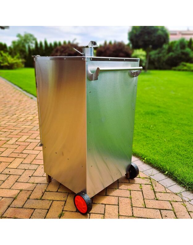 Rūkykla su ratukais ROYAL GRILL 200L INOX nerūd. plieno+DOVANOS 4