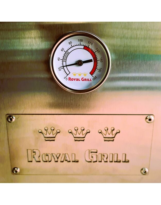 Rūkykla su ratukais ROYAL GRILL 200L INOX nerūd. plieno+DOVANOS 7