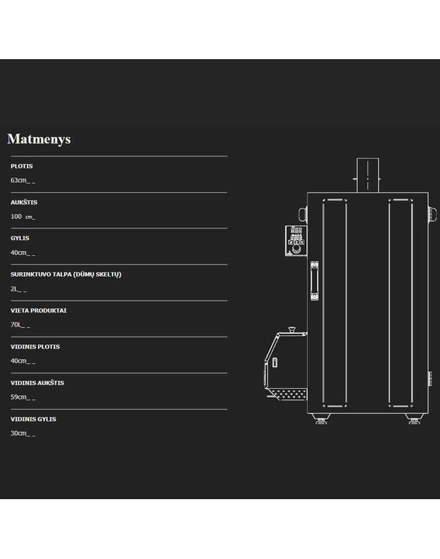 Rūkykla Borniak 70L wifi BBDSW-70 INOX nerūdijančio plieno+BBQ 