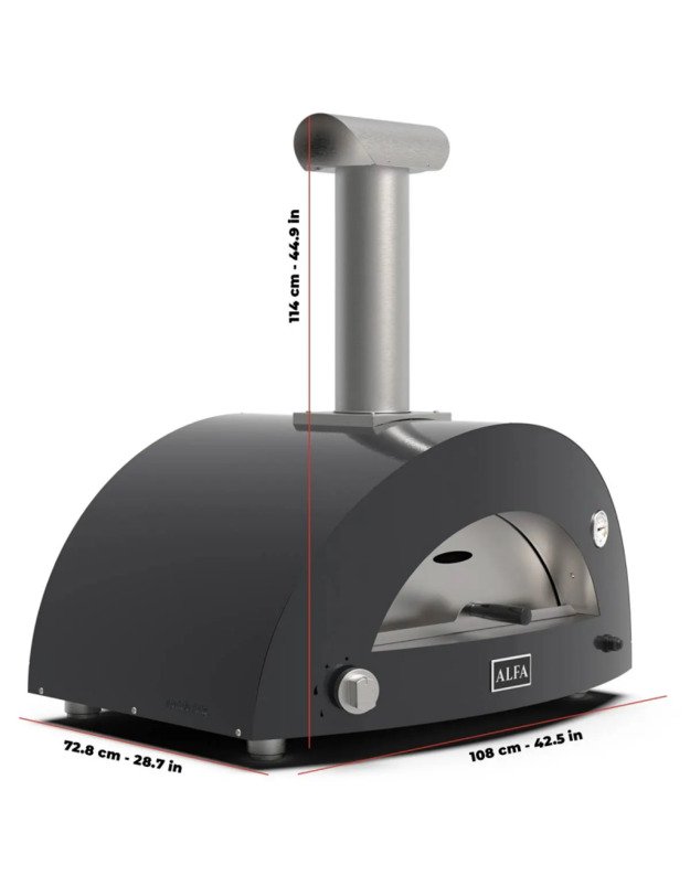 Hibridinė Picos Krosnis Alfa MODERNO 3 Pizze : Spalva - Ardesia Grey