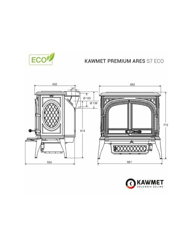 Ketaus krosnelė KAWMET Premium ARES S7 ECO