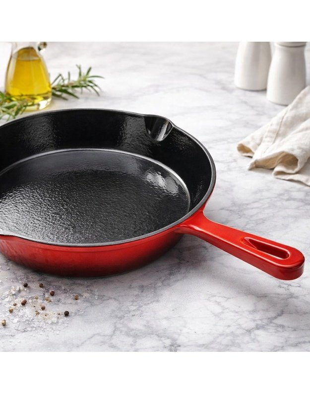 Emaliuota ketaus keptuvė  Ø25.5cm GET RED Raudona