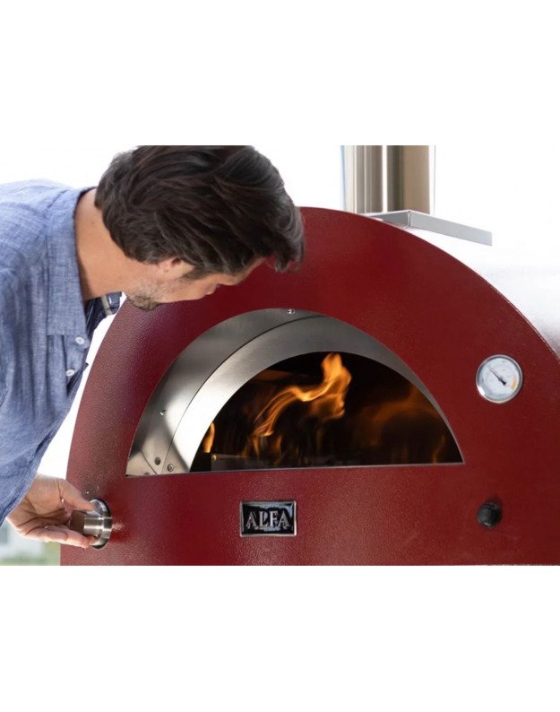 Hibridinė Picos Krosnis Alfa MODERNO 3 Pizze : Spalva - Antique Red