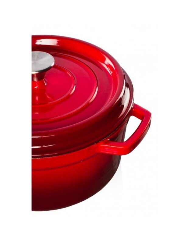 Grandfeu ketaus puodas, 4.7L, raudonas 4